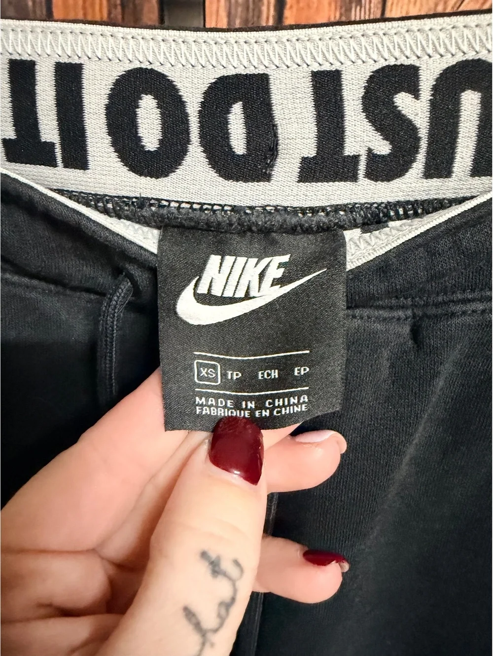 Nike Black Sweatpants with Drawstring Waist, Size XS